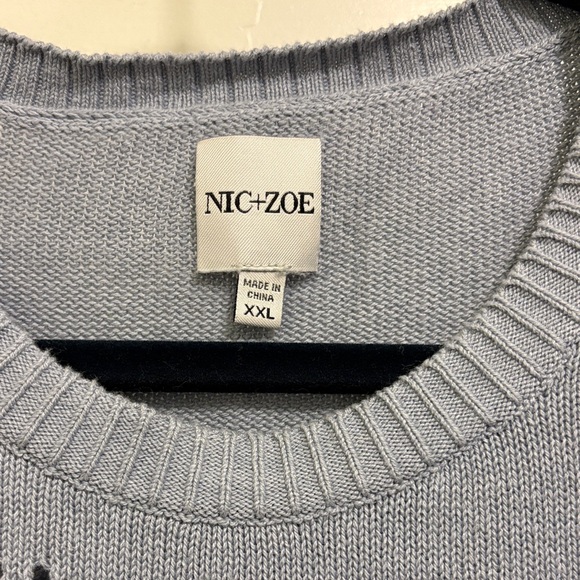 NIC+ZOE Light Purple Pointelle Sweater - Picture 3 of 7